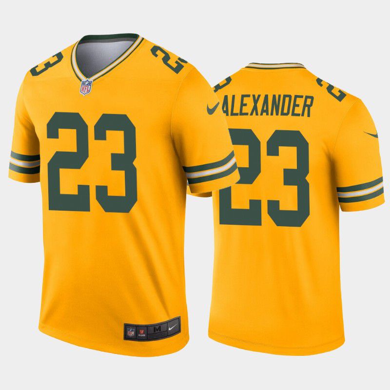 Men Green Bay Packers 23 Jaire Alexander Nike Yellow Inverted Legend NFL Jersey